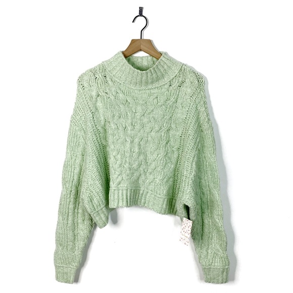 Free People Sweaters - Free People Merry Go Round Cable Knit Crop Sweater